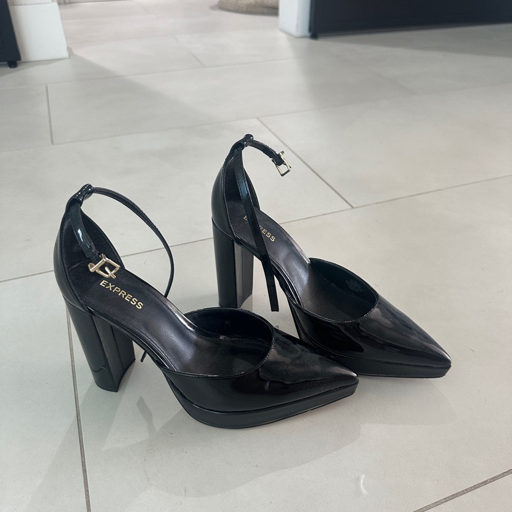 Express Chunky Black Heels